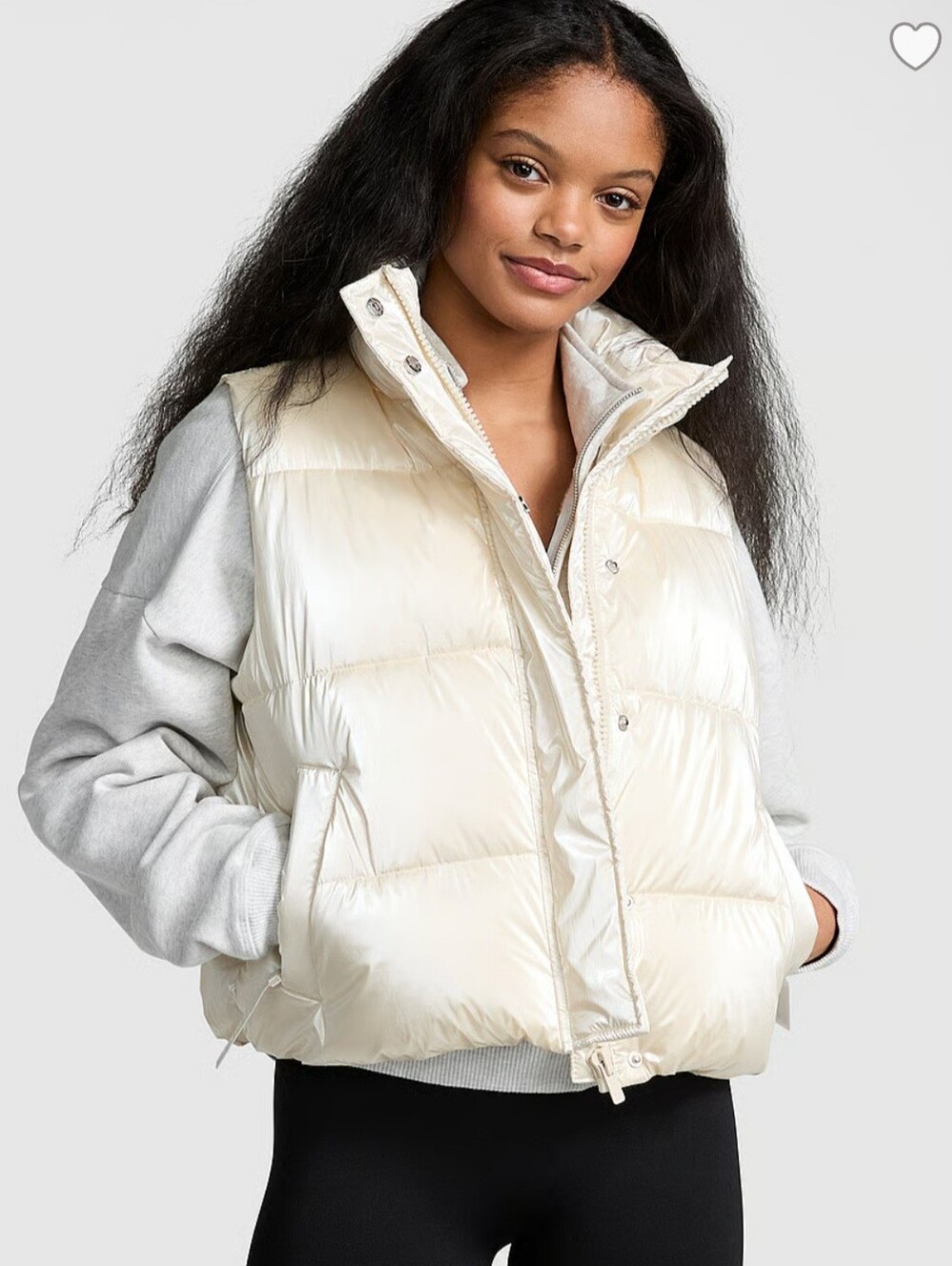 PINK Victoria's Secret High Shine Marshmallow Puffer Vest By PINK
